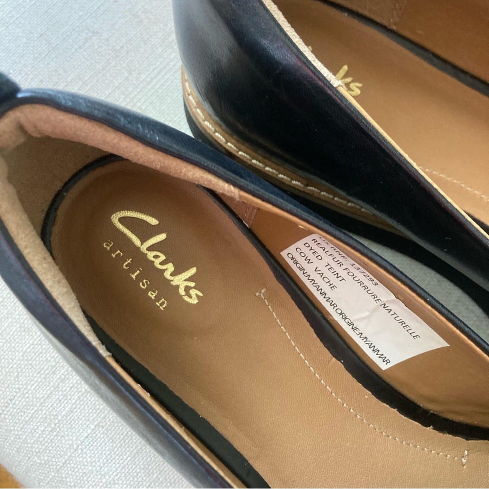 Clarks Artisan Glick Avalee Loafers Calf Hair size 8.5 NWOT - Picture 7 of 8